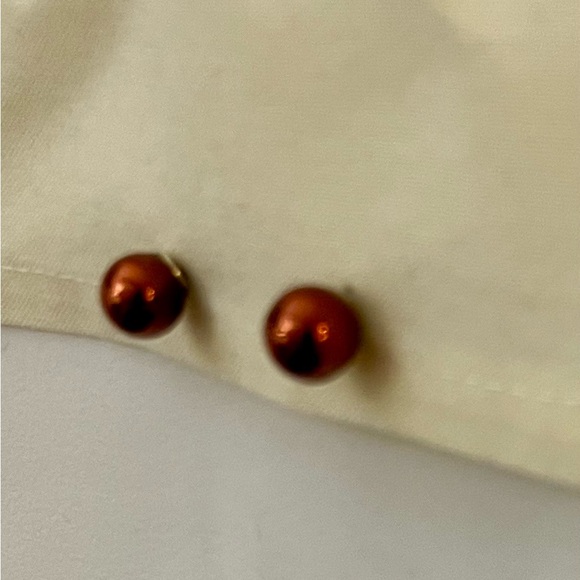 Vintage Copper Ball Stud Earrings - Picture 4 of 16